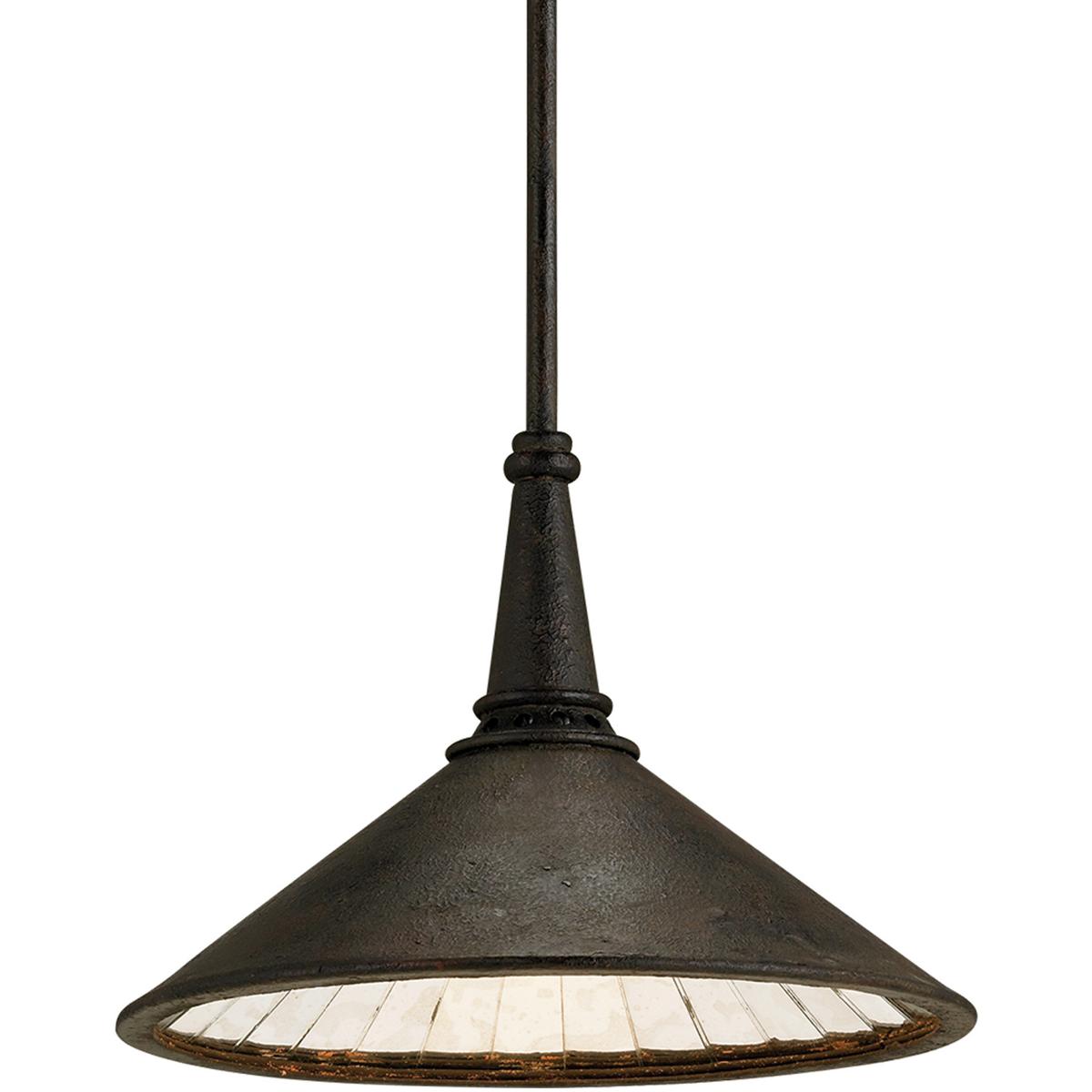 Currey & Company 9056 Manuscript 1 Light 13 inch Mole Black Pendant Ceiling Light, Medium